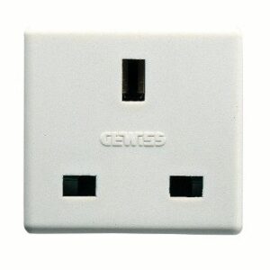 BRITISH STANDARD SOCKET-OUTLET 250V ac - 2P+E 13A - 2 MODULES - SYSTEM WHITE
