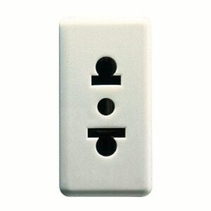EURO-AMERICAN STANDARD SOCKET-OUTLET 250/125V ac - 2P+E 15A - 1 MODULE - SYSTEM WHITE