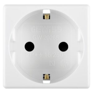 GERMAN STANDARD SOCKET-OUTLET 250V ac - 2P+E 16A - 2 MODULES - SYSTEM WHITE