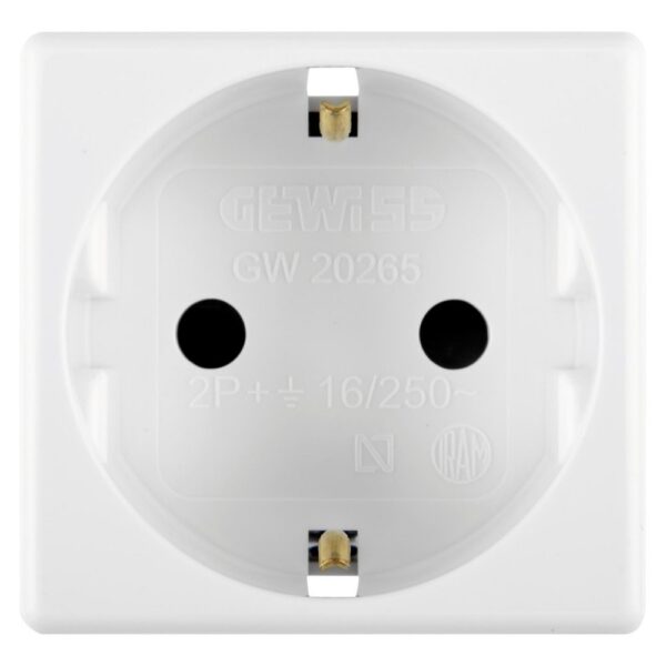 GERMAN STANDARD SOCKET-OUTLET 250V ac - 2P+E 16A - 2 MODULES - SYSTEM WHITE