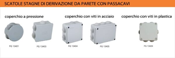 SCATOLE STAGNE DI DERIVAZIONE DA PARETE CON PASSACAVI - Image 2