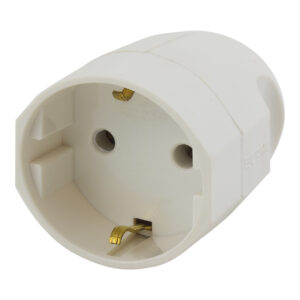CONNECTOR 2P+E 16A GERMAN UNSHUTTER WHITE