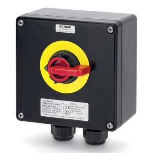 SWITCH DISCONNECTOR 32A 3/4P IP66 160x160x90mm II 2GD EMERGENCY YELLOW/RED GW 960°C