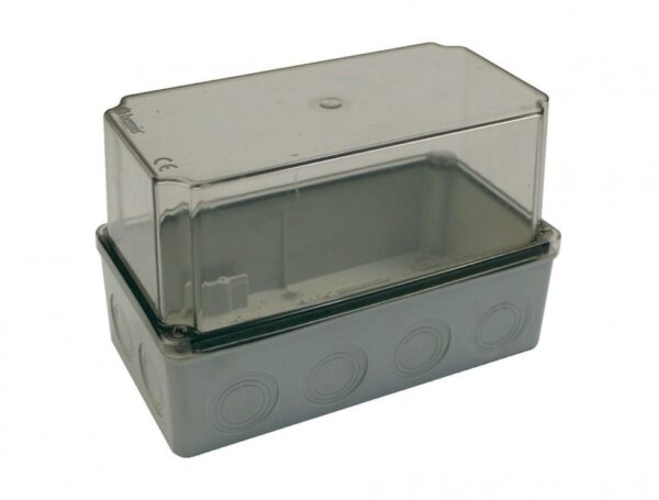 Plastic Junction Box 120x224x140 IP67 Raw materials ABS Halogen Free Cover Type Transparent Screw Cap
