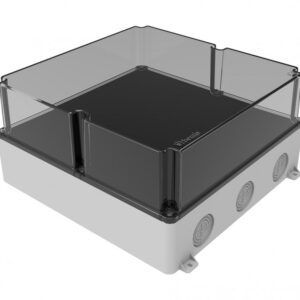 Plastic Junction Box 340x340x160 IP67 Raw materials ABS Halogen Free Cover Type Transparent Screw Cap