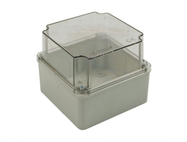 Plastic Junction Box 110x110x100   IP67 Raw materials ABS Halogen Free Cover Type Transparent Screw Cap