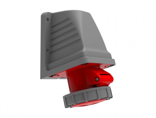 90° Angled Wall Socket BC1-3504-7535  IP Class IP67 Ampere 32A Volt 380V-450V Hertz 50Hz - 60Hz