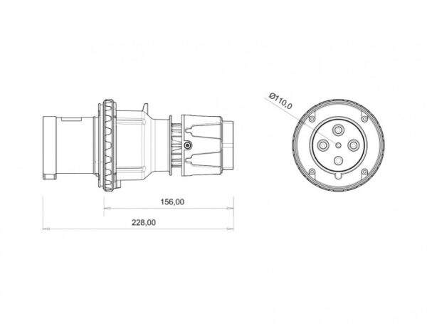 Straight Plug BC1-4504-2011  IP Class IP44 Ampere 63A Volt 380V-450V Hertz 50Hz - 60Hz - Image 3