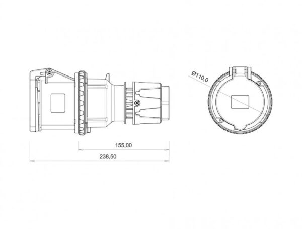 Extension Socket BC1-4504-2312 IP Class IP44 Ampere 63A Volt 380V-450V Hertz 50Hz - 60Hz - Image 3