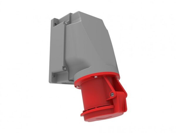 90° Angled Wall Socket IP Class IP44 Ampere 63A Volt 380V-450V Hertz 50Hz - 60Hz