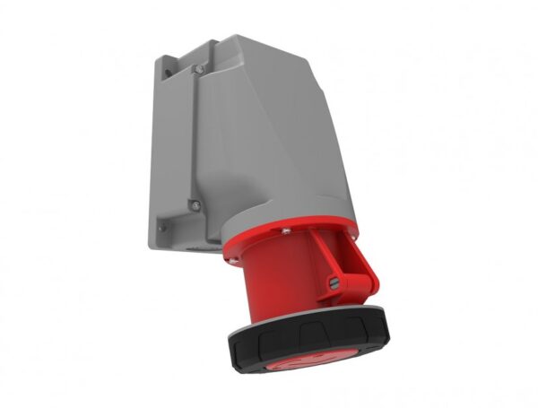 90° Angled Wall Socket BC1-4505-7535  IP Class IP67 Ampere 63A Volt 380V-450V Hertz 50Hz - 60Hz