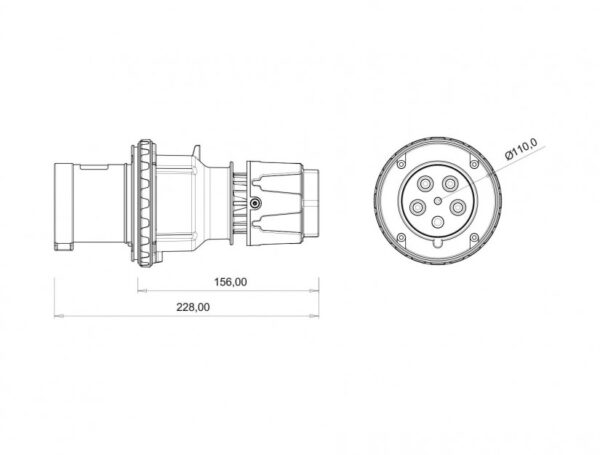 Extension Socket BC1-4505-2312  IP Class IP44 Ampere 63A Volt 380V-450V Hertz 50Hz - 60Hz - Image 3