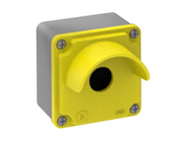 1-Piece Protected Button Box 80x80x60 BT4-1071-0007  IP Class IP67 Raw materials Aluminum Colour Yellow