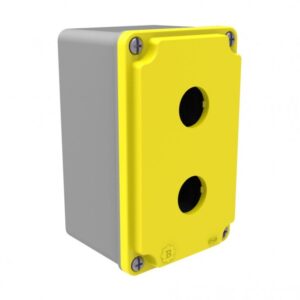 2 Button Box 80x130x73 BT4-2001-0007  IP Class IP67 Raw materials Aluminum Colour Yellow