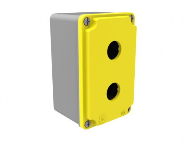 2 Button Box 80x130x73 BT4-2001-0007  IP Class IP67 Raw materials Aluminum Colour Yellow