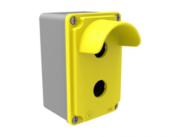 2-Piece Protected Button Box 80x130x73 BT4-2071-0007  IP Class IP67 Raw materials Aluminum Colour Yellow