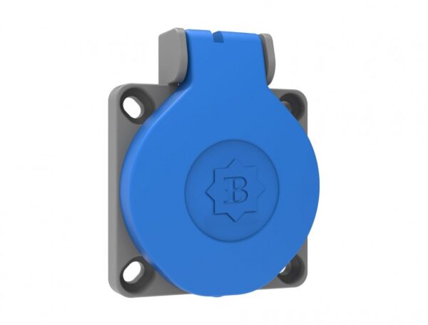 Panel Socket (Horizontal Input) BY8-1402-2700  IP Class IP44 Volt 220V-250V Pole 2P+E Body Material Polyamide 6